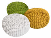 Robert - Pouf Set - Grof gebreid - Gerecycled katoen - Ø 55 cm